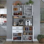 Hanah Home Armario Multiusos Blanco y Nogal JE213 - 4053